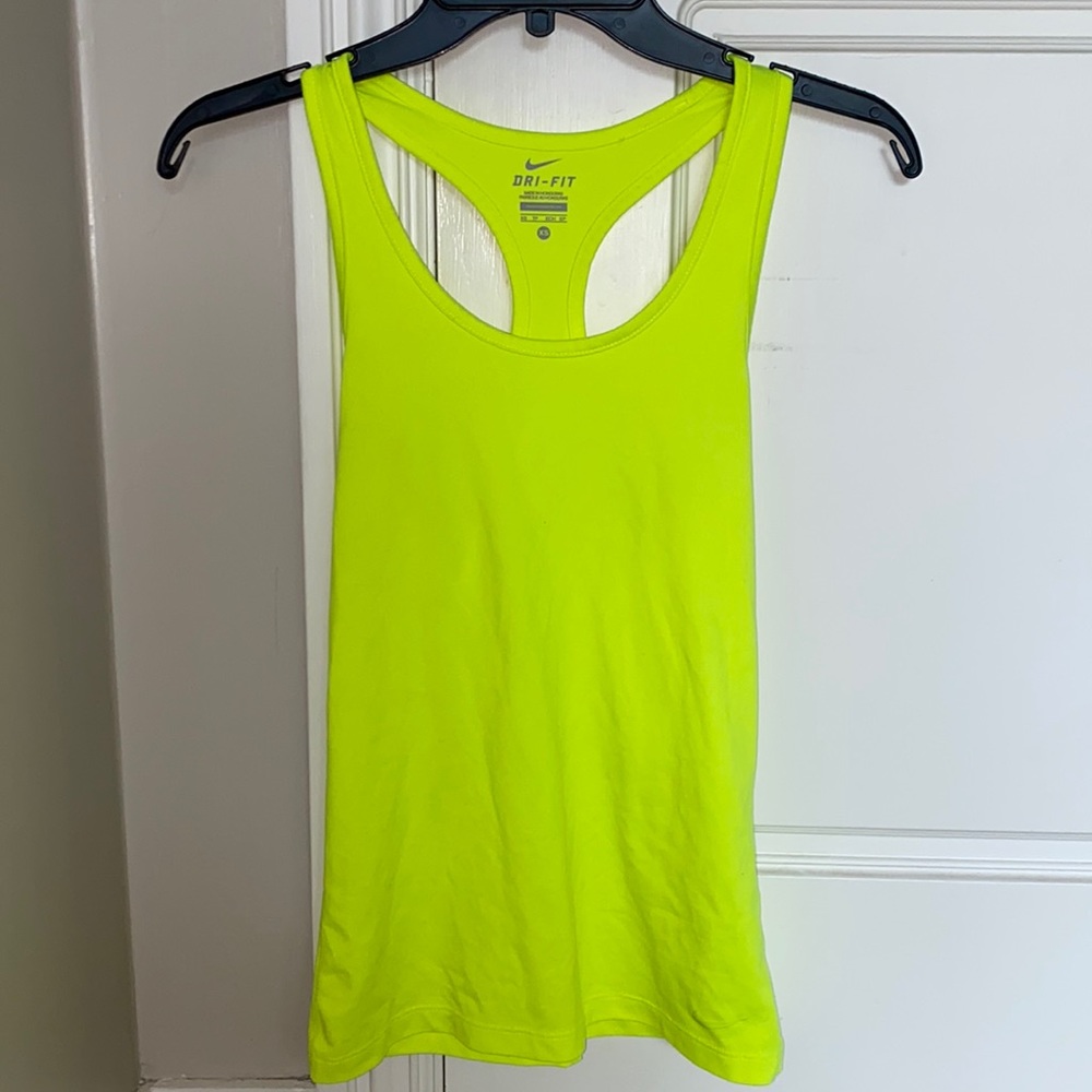neon yellow green nike tank